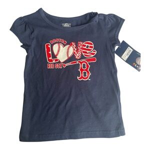Boston Red Sox Girls Shirt 3T Navy Love Baseball MLB Toddler NWT